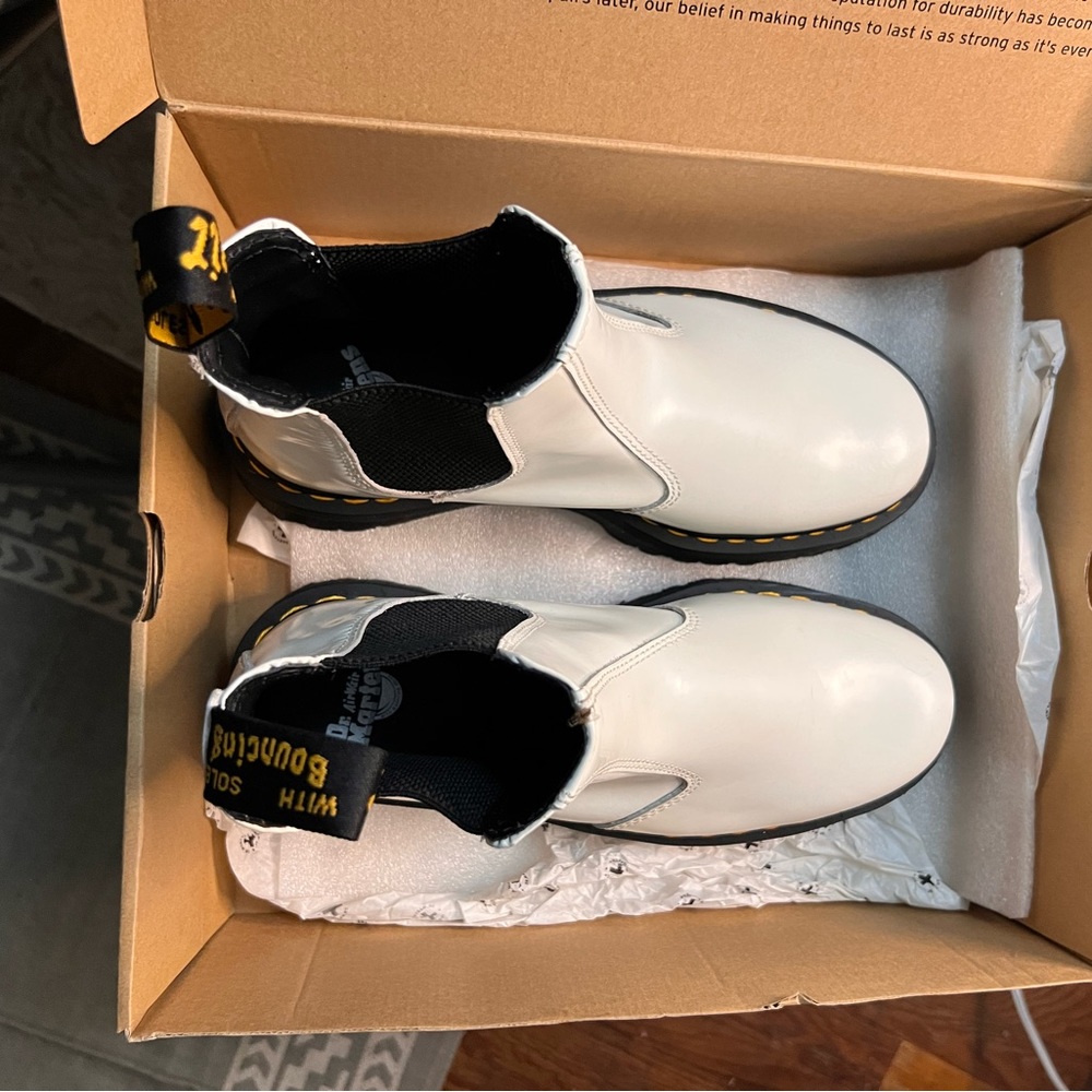 Dr.Martens Leather Platform Chelsea Boots - Picture 4 of 12